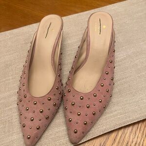 Kate Spade Surie Parisian Pink Studded Suede Mules